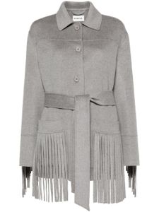 P.A.R.O.S.H. manteau Lam à franges - Gris