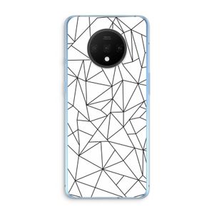 Geometrische lijnen zwart: OnePlus 7T Transparant Hoesje