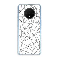 Geometrische lijnen zwart: OnePlus 7T Transparant Hoesje