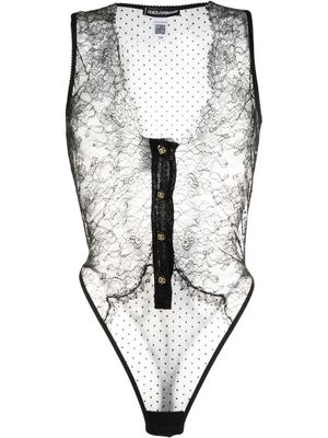 Dolce & Gabbana body en dentelle à effet de transparence - Noir