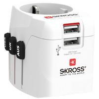 Skross 1302470 Reisstekker Pro Light USB (2xA) -World Skross 1302470 Reisstekker Pro Light USB (2xA) -World