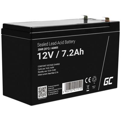 Green Cell Green Cell AGM05 batteria UPS Acido piombo [VRLA] 12 V 7,2 Ah (Green Cell AGM VR Loodaccu 12 V 7.2 Ah Loodgel (b x h x d) 151 x 95 x 65 mm