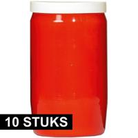 Grafkaars/gedenklicht - 10x - rood - 7 x 18 cm - 9 dagen brandtijd