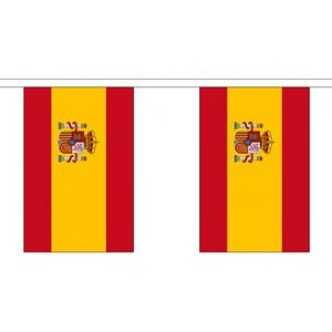 2x Polyester vlaggenlijn van Spanje 3 meter   -