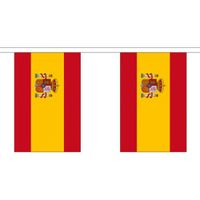 2x Polyester vlaggenlijn van Spanje 3 meter   -