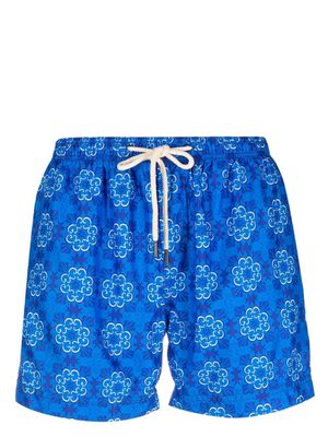 PENINSULA SWIMWEAR short de bain à imprimé graphique - Bleu