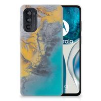 Motorola Moto G52/G82 TPU Siliconen Hoesje Marble Blue Gold