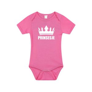 Prinsesje met kroon rompertje roze baby