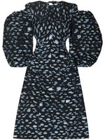 Cecilie Bahnsen robe imprimée Jaz à manches bouffantes - Noir