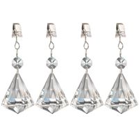 4x stuks tafelkleedgewichtjes kristallen diamant glas