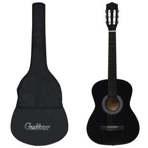 VidaXL 8-delige gitaarset klassiek beginner 3/4 36" zwart