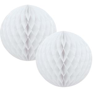 Papieren kerstballen - 4x - wit - 10 cm - kerstversiering