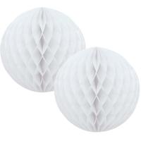 Papieren kerstballen - 4x - wit - 10 cm - kerstversiering