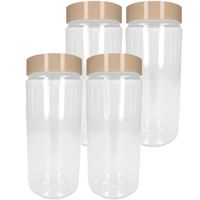 Voorraadpot/bewaarpot - 6x - 650 ml - kunststof - beige - B7 x H18 cm