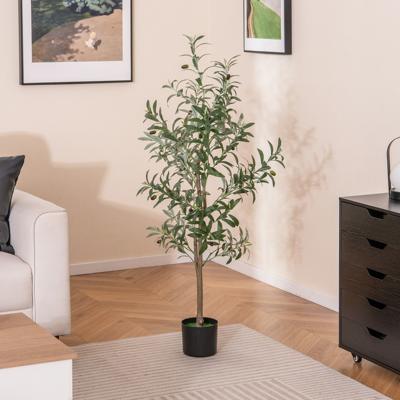 Kunstmatige Olijfbomen 130 cm Nep Potplanten met Fruit Realistische Groene Planten Moderne Plant Decoratie voor Thuis
