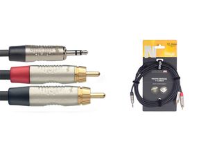 Stagg NYC1,5-MPS2CMR Y-kabel Deluxe 3,5mm Jack M Naar RCA M 1,5m