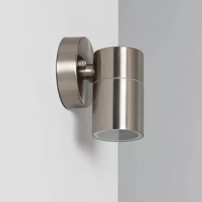 Buitenlamp zilver RVS downlighter gu10 12 cm