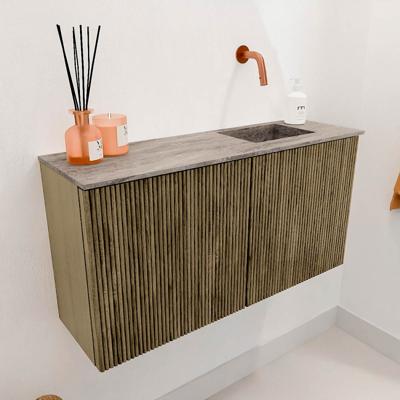 Toiletmeubel Mondiaz Joya Dlux | 80 cm | Meubelkleur Dusk | Faye wastafel Oza Wasbak Rechts | Zonder kraangat(en)