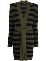 Balmain cardigan rayé à fermeture nouée - Vert