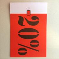 Hangetiket 35x70 mm -20% gesneden 250st