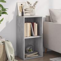 Boekenkast met 2 schappen 40x30x76,5 cm bewerkt hout betongrijs
