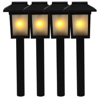 4x Tuinlamp fakkel / tuinverlichting met vlam effect 34,5 cm