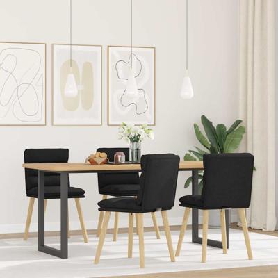 Eetkamerstoelen 4 st stof zwart