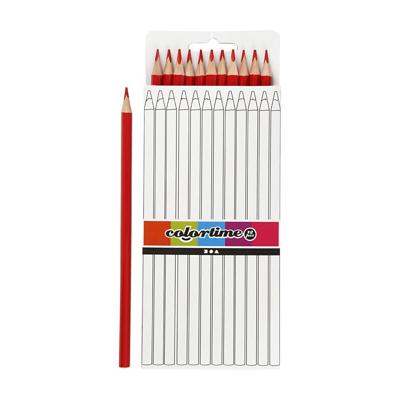 Creativ Company Driehoekige kleurpotloden - rood, 12st.