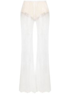 Patrizia Pepe pantalon évasé à fleurs en dentelle - Blanc