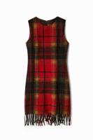Korte geruite slim fit jurk - RED - S Korte geruite slim fit jurk - RED - S