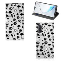 Mobiel BookCase Samsung Galaxy Note 10 Silver Punk