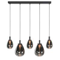 Steinhauer HanglampGlimsy 5-lichts zwart met smoke glas - 4197ZW