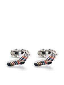 Paul Smith boutons de manchette 'Artist Stripe' à design de chaussette - Argent