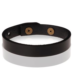 Stone Valley leren armband Verstelbaar Heren Zwart