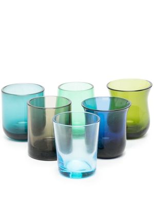 Bitossi Home lot de 6 verres à formes à designs multiples - Bleu