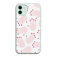 Hands pink: iPhone 11 Transparant Hoesje