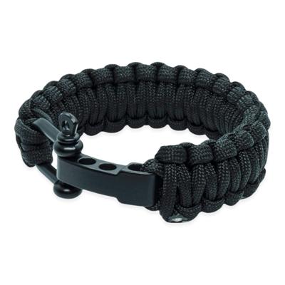 Survival armband - zwart (verstelbaar)