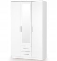 Kledingkast Lima 120 cm breed hoogglans wit met spiegeldeur - thumbnail