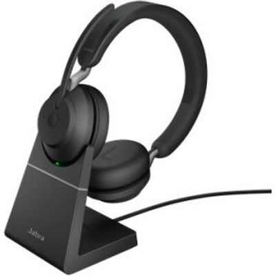 Jabra Evolve2 65, Link380a UC Stereo Desk Stand Zwart Draadloze Headset