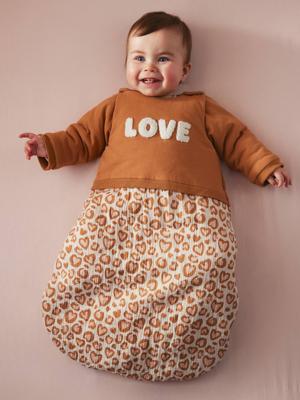 Slaapzak met lange mouwen LOVELY LEO hazelnoot