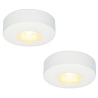 HOFTRONIC™ Set van 2 LED Opbouwspots Pavo wit 3 Watt 2700K 300lm Ultra dun 23 mm