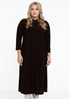 Yoek Lange blouse-jurk | Bruin | Maat 50/52
