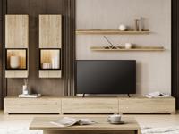 Tv-meubel set BABEL 5 deuren sanremo met verlichting zonder salontafel