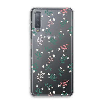 Small white flowers: Samsung Galaxy A7 (2018) Transparant Hoesje