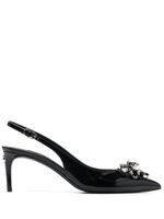 Dolce & Gabbana escarpins ornés de cristal à bride arrière - Noir