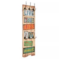 VidaXL Wandkapstok met 6 haken LIVE LIFE 120x40 cm