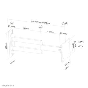 Neomounts FPMA-W830BLACK Monitor-wandbeugel 1-voudig 25,4 cm (10) - 68,6 cm (27) Zwart Kantelbaar, Zwenkbaar