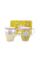 Pip Studio Set/2 Mokken Lily&Lotus Geel 365ml