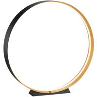 LED Vloerlamp - Musterring Loop - 1 Lichtpunt van 30 Watt - Dimbaar - Aanpasbare Lichtkleur - Geheugenfunctie - Afstandsbediening - Zwart/Goud - Metaal