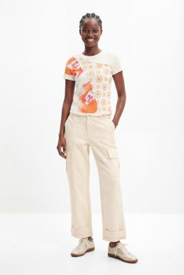 Geborduurde cargobroek - WHITE - 44